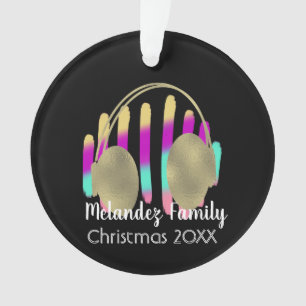 Adorno DJ Hip Hop Auriculares Retro Neon Music Barras