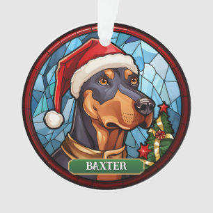 Adorno Doberman de vidrio manchado personalizado