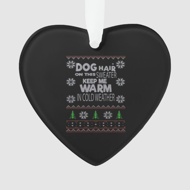 Adorno Dog Hair Christmas Sweater Essential T-Shirt (Anverso)