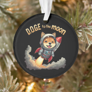 Adorno Doge a la luna El viaje final de la dogecoína