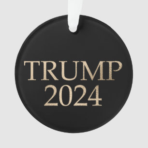 Adorno Donald Trump negro y oro 2024