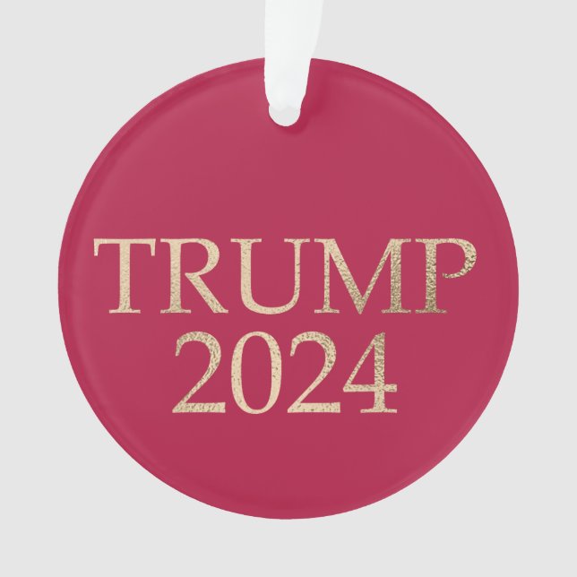 Adorno Donald Trump rojo y oro 2024 (Anverso)