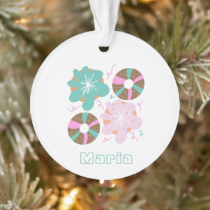 Adorno Donas Glaseadas de Navidad con Garabatos Rosas