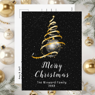 Adorno Dorado y Negro Feliz Navidad