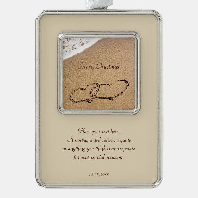 Adorno Dos Corazones En La Arena (Anverso)