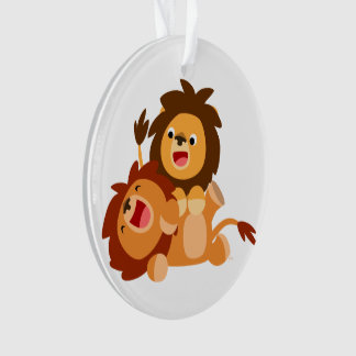 Adorno Dos Leones Personalizados Cute Y Perfecto Ornament