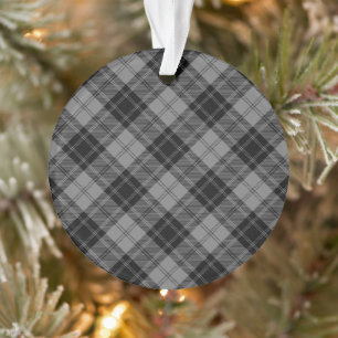Adorno Douglas Gray Tartain Tapa Gris Negro