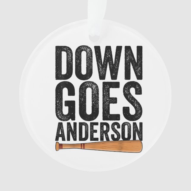 Adorno DOWN GOES ANDERSON FUNNY BASEBALL regalo ANDERSON (Anverso)
