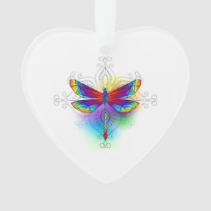 Adorno Dragón poligonal arcoiris