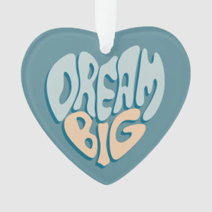 Adorno Dream Big: Corazón azul del éxito