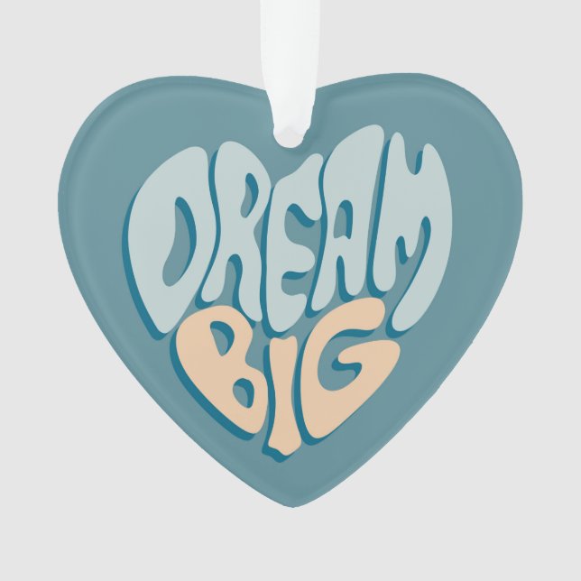 Adorno Dream Big: Corazón azul del éxito (Anverso)