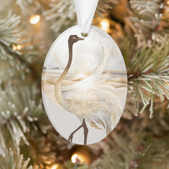 Adorno Dreamwoven Guardian Ostrich Ornament – Feather of  (Árbol)