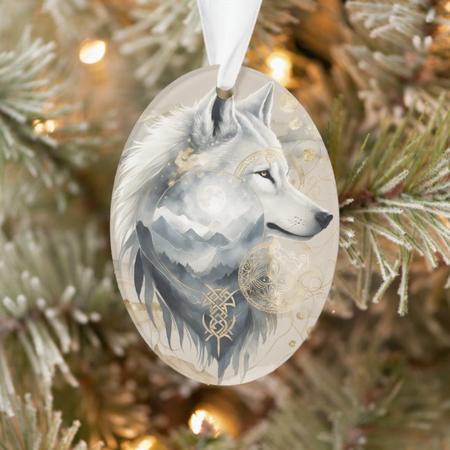 Adorno Dreamwoven Guardian Wolf Ornament (Árbol)