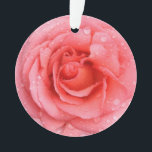 Adorno Drogas rojas rojas de agua rosadas románticas<br><div class="desc">Rosa romántica roja y rosa con gotas de agua.</div>