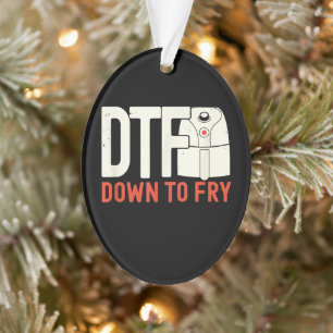 Adorno DTF lechón a freír Regalo retro de pollo