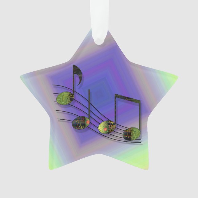 Adorno Dubstep Notes Acrylic Ornament (Anverso)