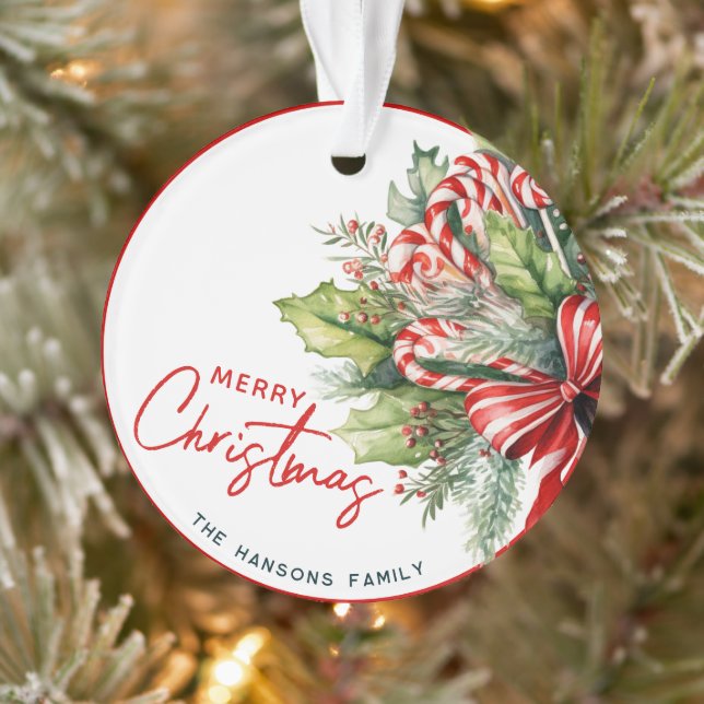 Adorno Dulce dulce Candy Canes Feliz Navidad (Árbol)