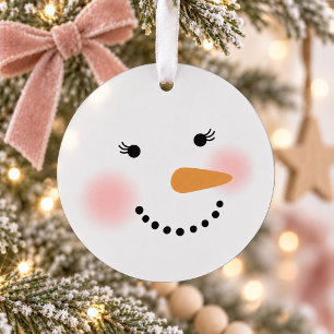 Adorno Dulce rostro de niña de nieve Navidad recuerdo de