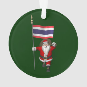 Adorno Dulce Santa Claus Con Bandera De Tailandia