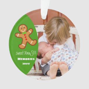 Adorno dulce XmaS pan de jengibre hombre Texto editable -