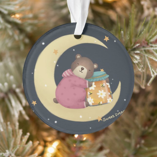 Adorno Dulces sueños: Ilustracion de oso y miel (Árbol)