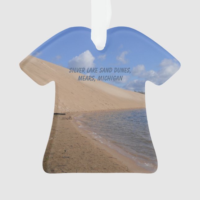Adorno Dunas de arena plateada en el lago, Mears, Michiga (Anverso)