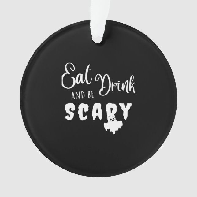 Adorno Eat Drink And Be Scary Retro Graphic (Anverso)