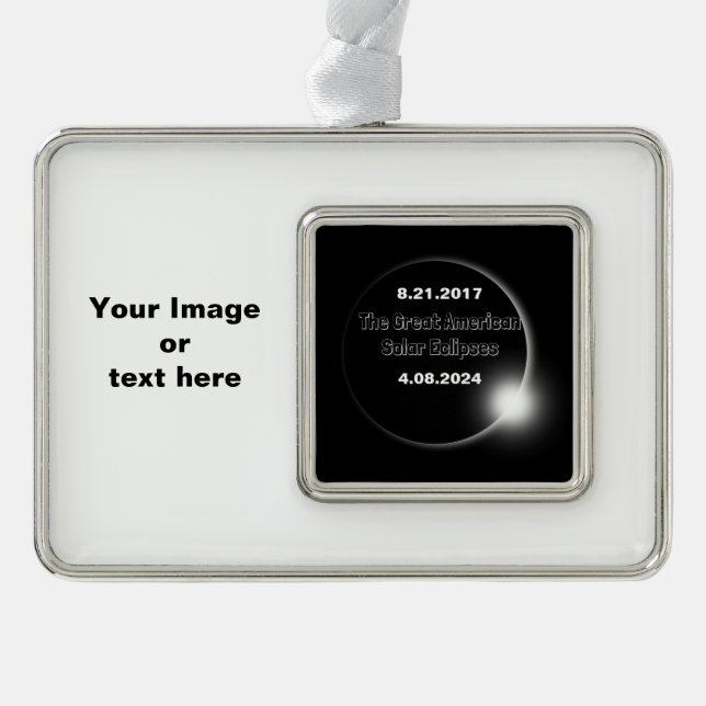 Adorno Eclipse solar de doble fecha 2024 y 2017 (Anverso)