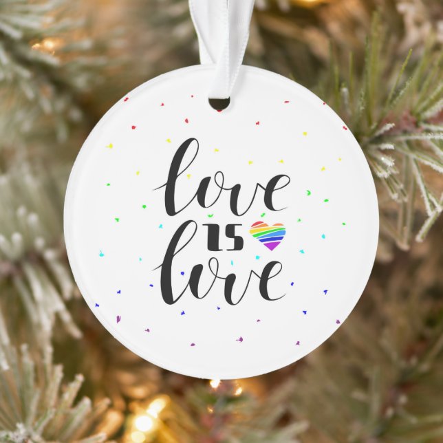 Adorno El amor es amor| Corazones arco iris (Árbol)
