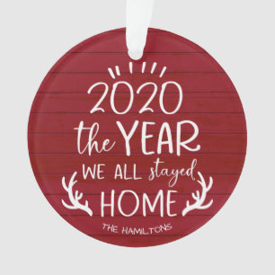 Adorno El año que nos quedamos en casa 2020 Covid Madera 