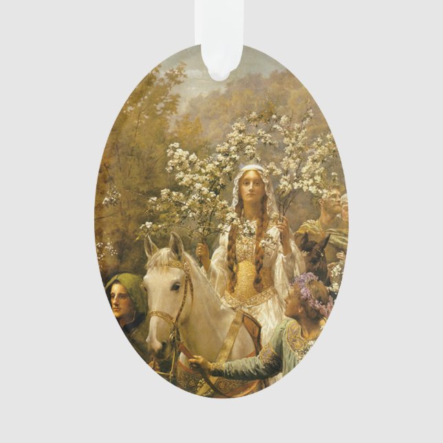 Adorno El ascenso de la reina Guinevere con pintura vinta (Anverso)