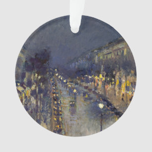Adorno El Boulevard Montmartre de noche Pissarro