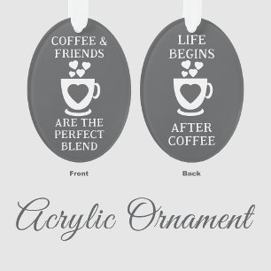 Adorno El café y los amigos adoran los corazones grises