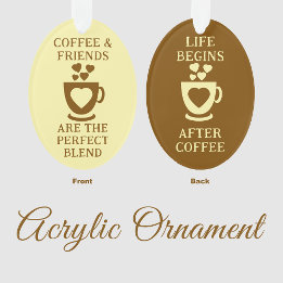 Adorno El café y los amigos adoran los corazones marrones