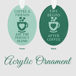 Adorno El café y los amigos adoran los corazones verdes