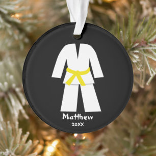 Adorno El cinturón amarillo de karate de Taekwondo perso