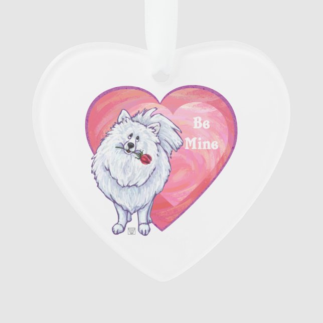 Adorno El día de San Valentín Pomerania Blanca (Anverso)
