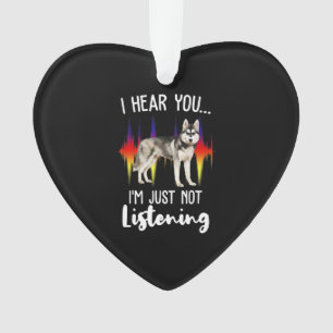 Adorno El divertido Husky Siberian haciéndote caso