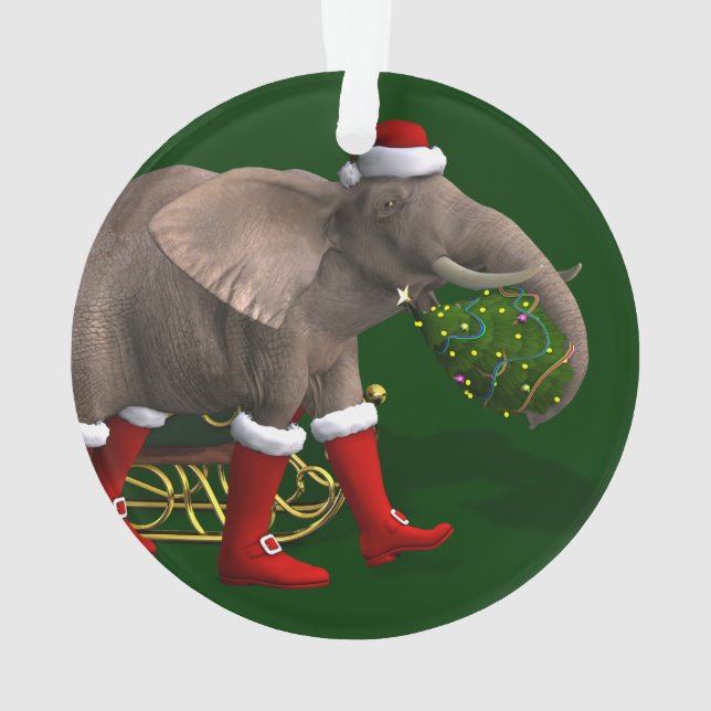 Adorno El dulce Santa Claus Elephant (Reverso)