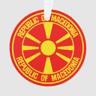 Adorno El emblema de Macedonia redonda
