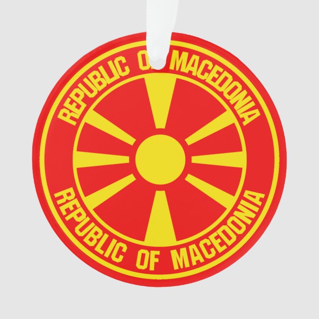Adorno El emblema de Macedonia redonda (Anverso)