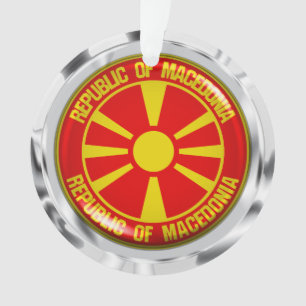 Adorno El emblema de Macedonia redonda