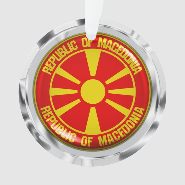 Adorno El emblema de Macedonia redonda (Anverso)