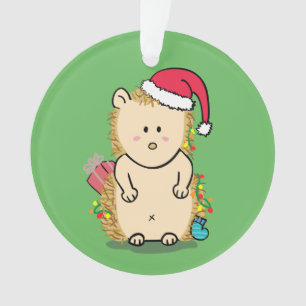 Adorno El erizo sucio divertido de las Felices Navidad