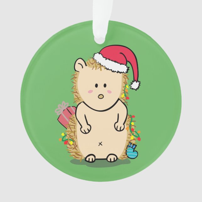 Adorno El erizo sucio divertido de las Felices Navidad (Anverso)