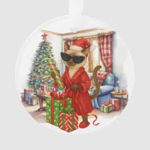Adorno El gato está boxeando en Navidad