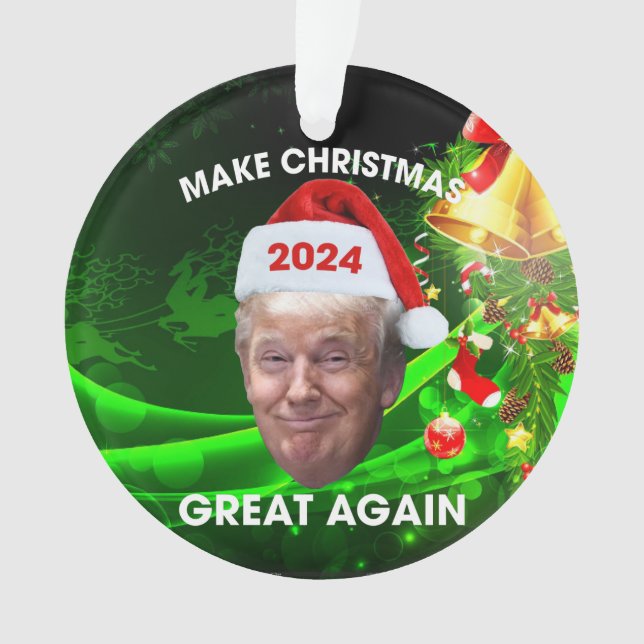 Adorno El gracioso Santa Trump 2024 vuelve a hacer grande (Anverso)