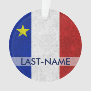 Adorno El Grunge apenado apellido acadiense de la bandera