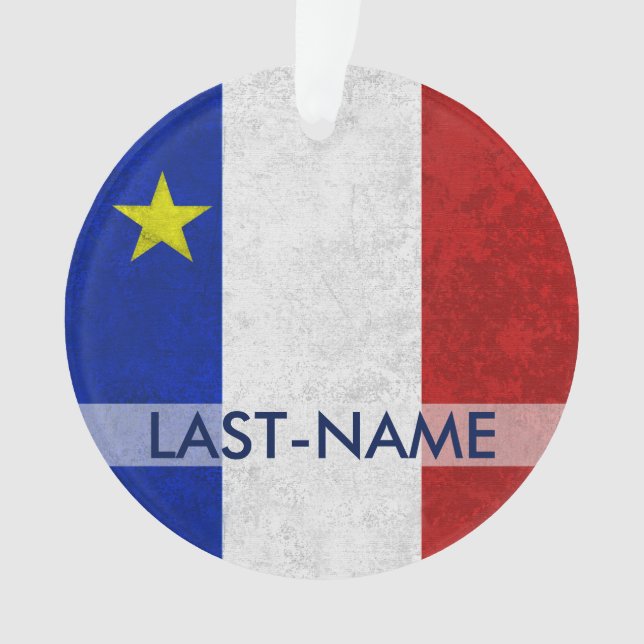 Adorno El Grunge apenado apellido acadiense de la bandera (Anverso)