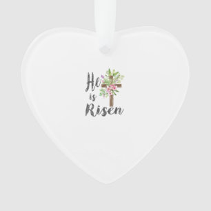Adorno Él ha Resucitado Cruz Floral Vintage Feliz Pascua 